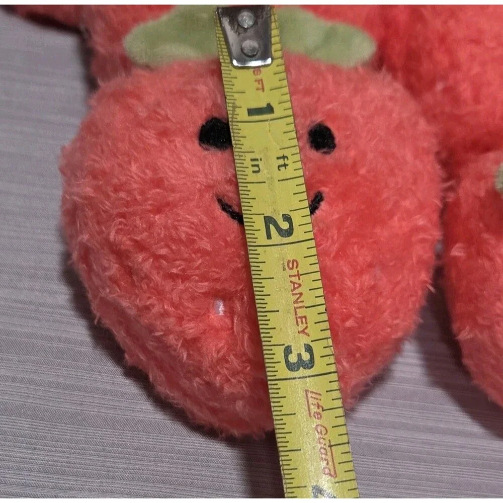 Plush Pink Strawberry Fruit Key Chain Charm Party Favor 8 Count Lot
